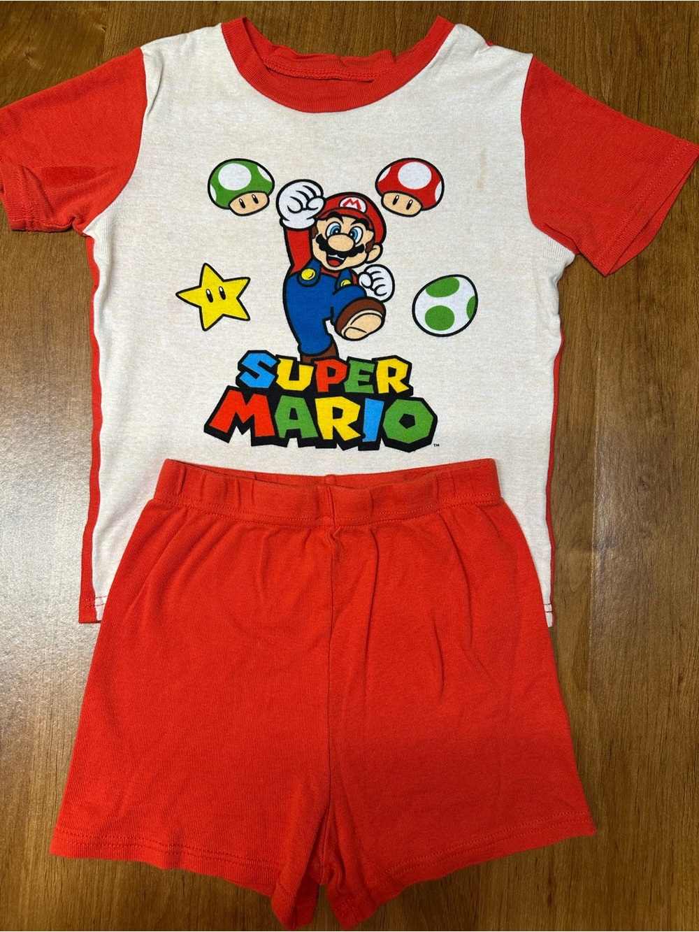 Nintendo Super Mario Red and White Kids Pajama Set